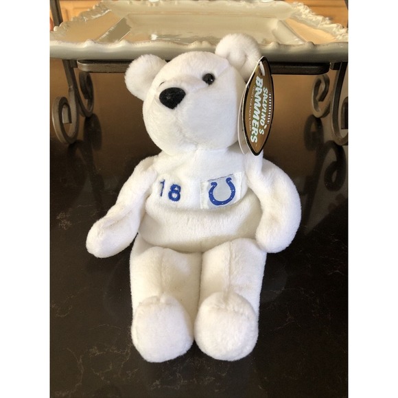 Peyton Manning Salvinos Bammers 9" Bean Bag Plush‎ Bear Indianapolis Colts #18 - Picture 1 of 3